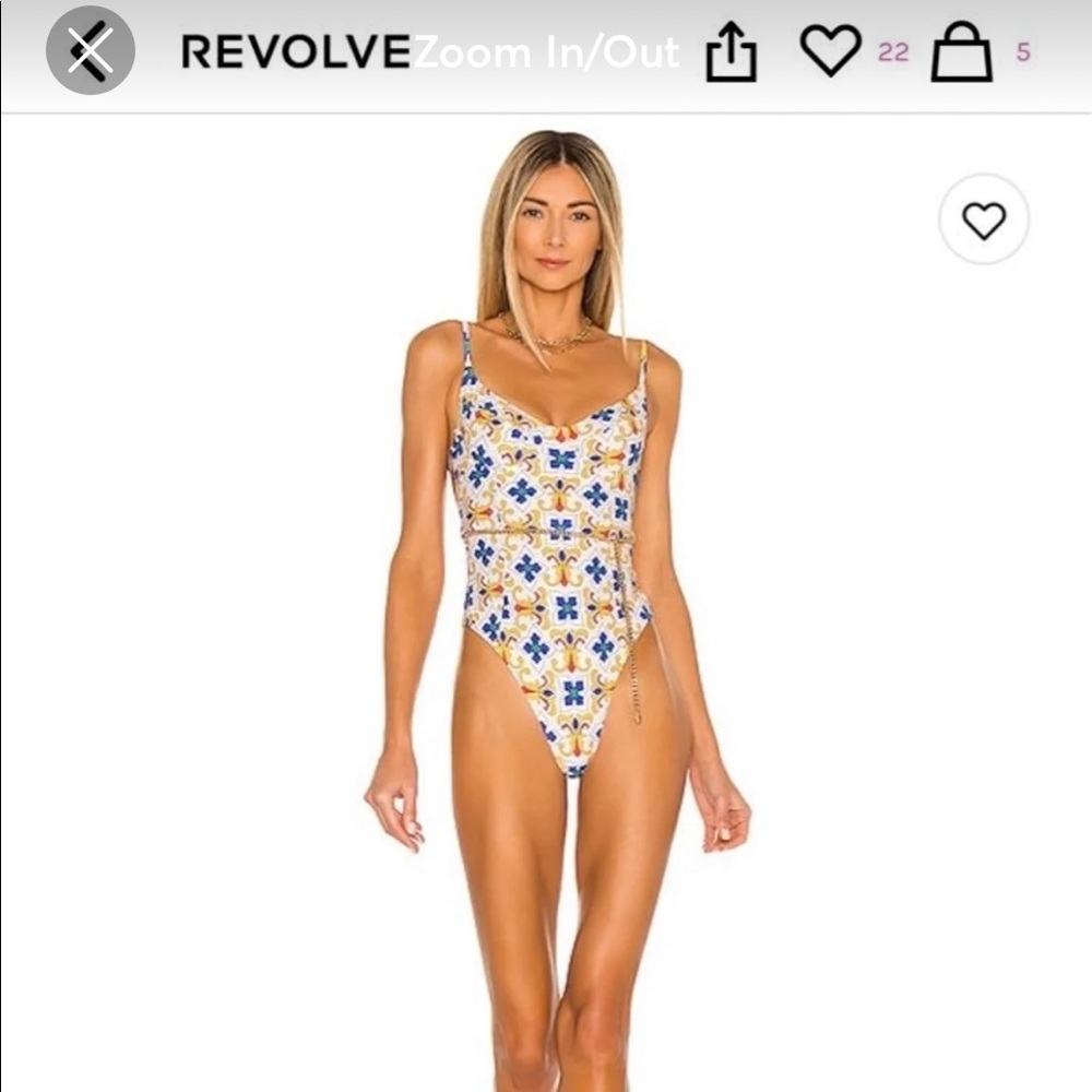 Weworewhat Danielle One Piece White Tile NWT